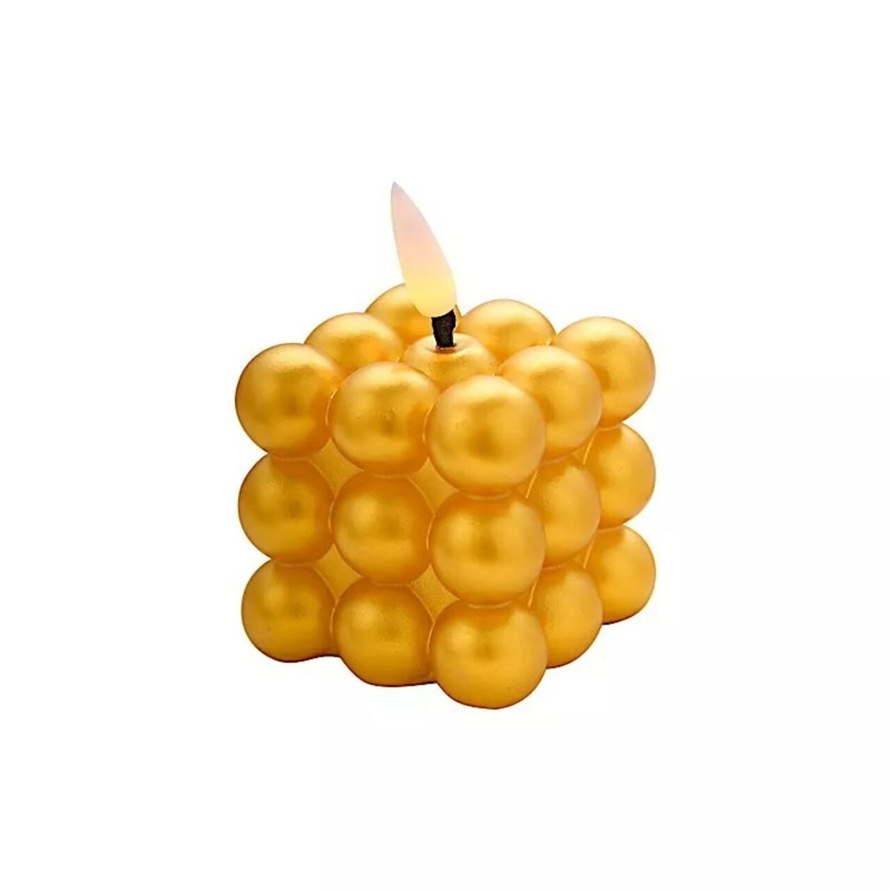 Gold 2 Metallic 2" Bubble Cube Flameless LED Candles Centerpieces Party Events